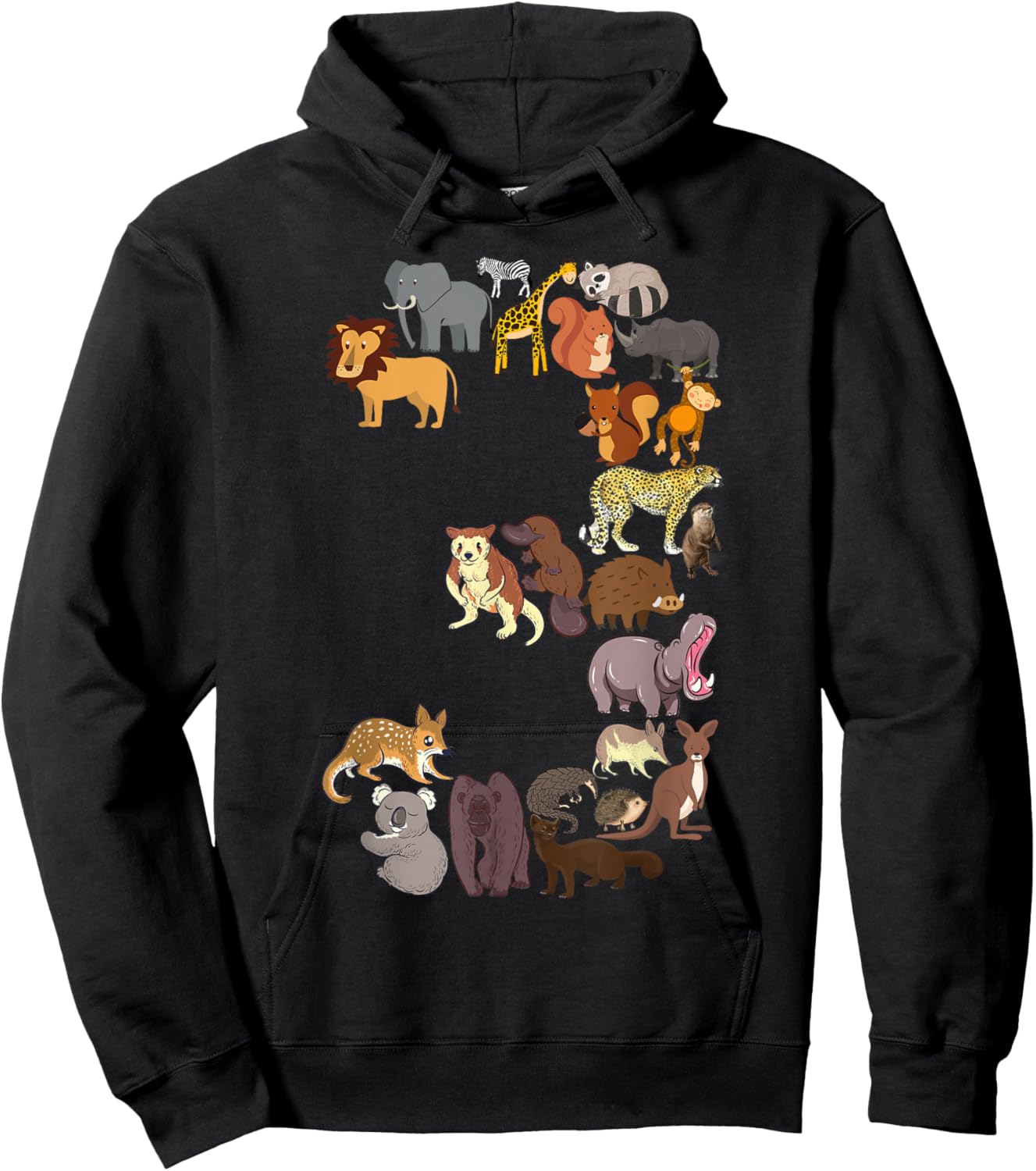 3rd Birthday Safari Zoo Animals Figures Toddler 3 Year Old Hoodie - Hoodie | Black