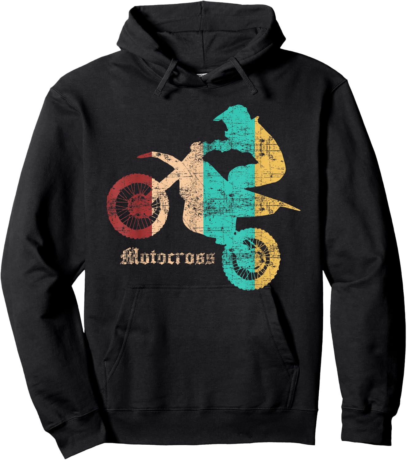 Retro Off Road Motorcycle Motocross Enduro Gift Hoodie - Hoodie | Black
