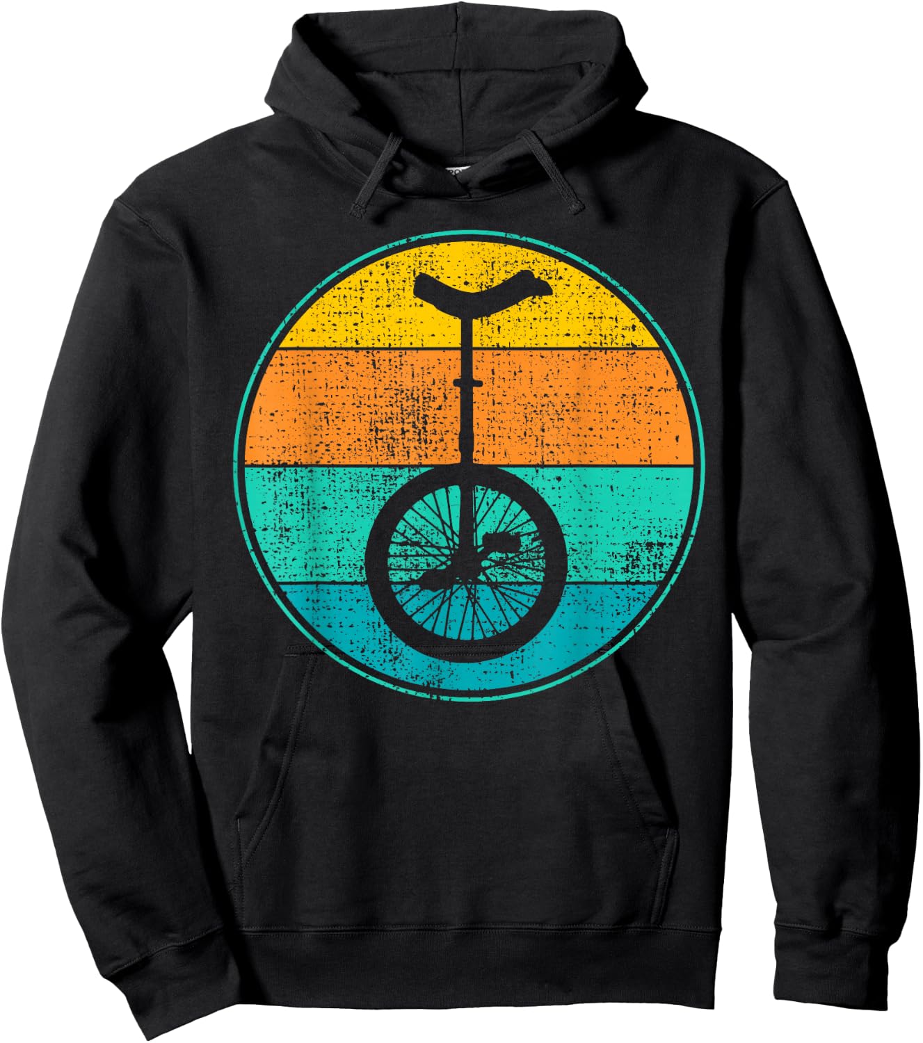 Unicycle Vintage Retro 70s Graphic Design Gift Hoodie - Hoodie | Black