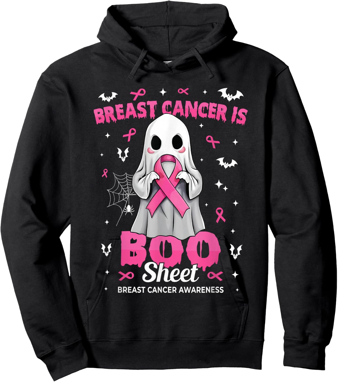 Breast Cancer is Boo Sheet Halloween Breast Cancer Ghost Hoodie - Hoodie | Black