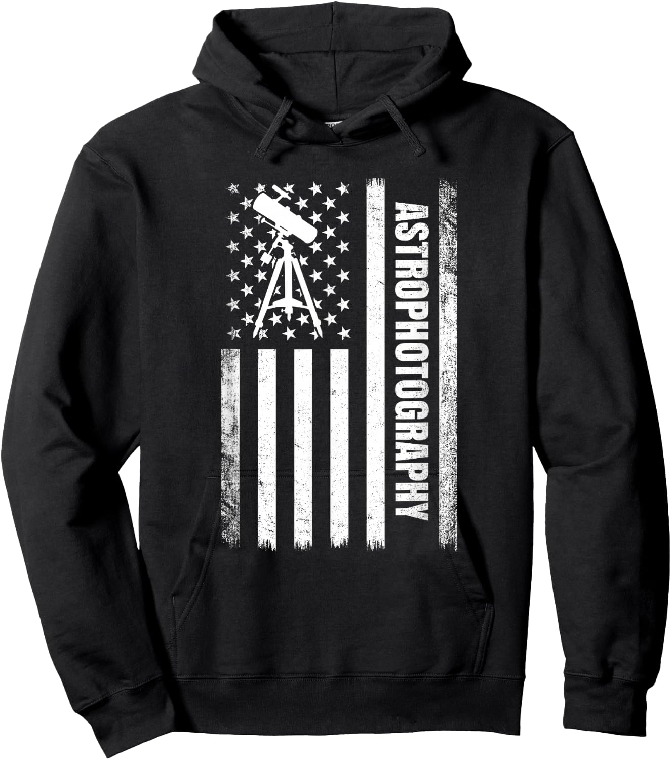 astrophotography American Flag, astrophotography Kids Men Hoodie - Hoodie | Black