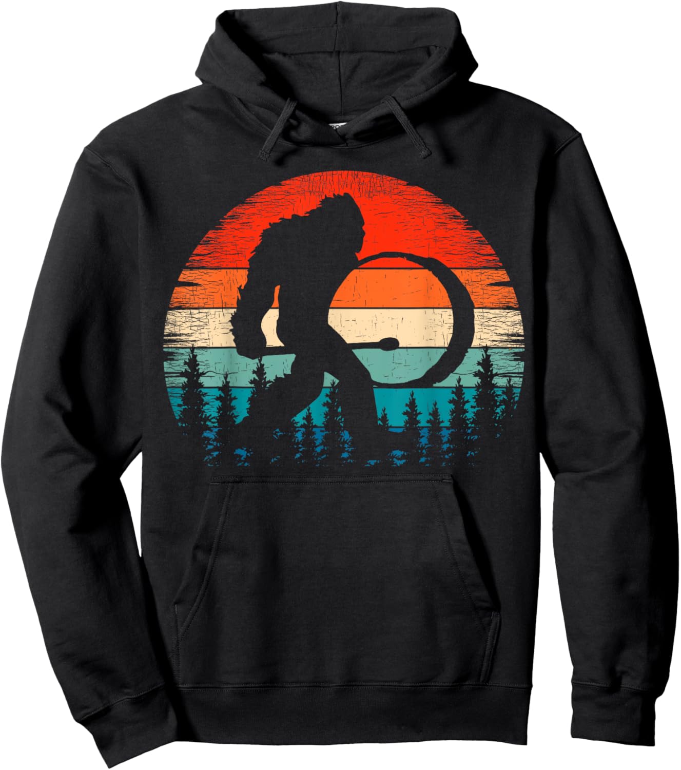 Bigfoot Drum Player Marching Band Sasquatch Bass Drummer Hoodie - Hoodie | Black