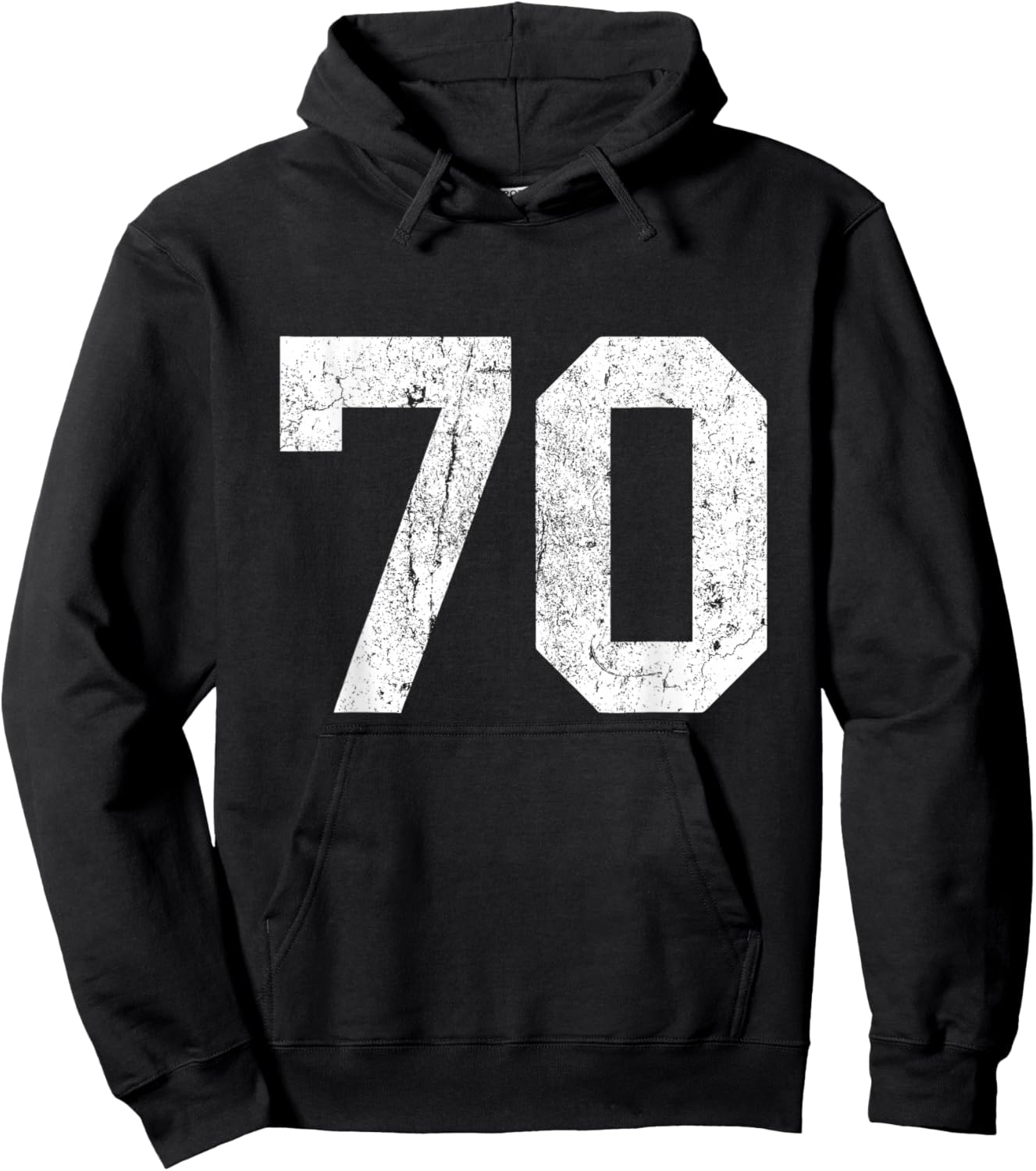 Jersey Uniform Number #70 Athletic Style Sports Graphic Hoodie - Hoodie | Black