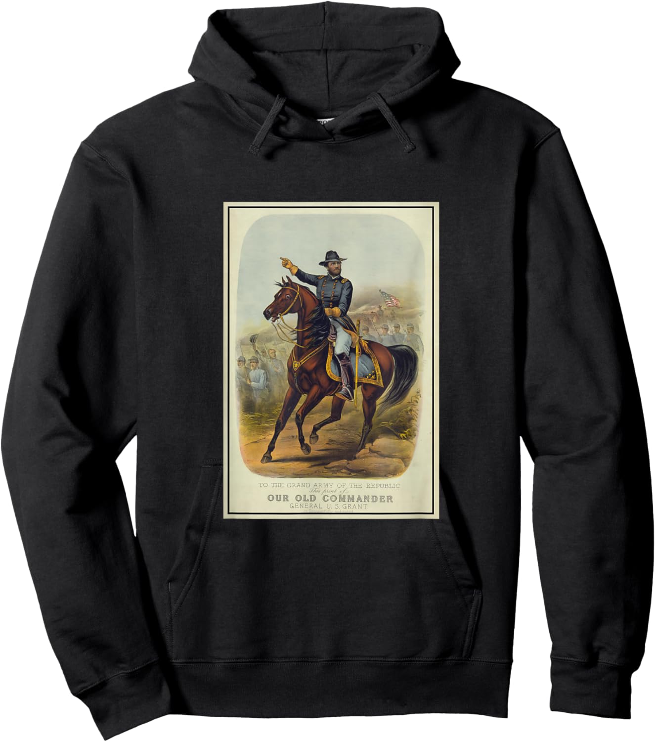 Ulysses S. Grant on Horseback Hoodie - Hoodie | Black
