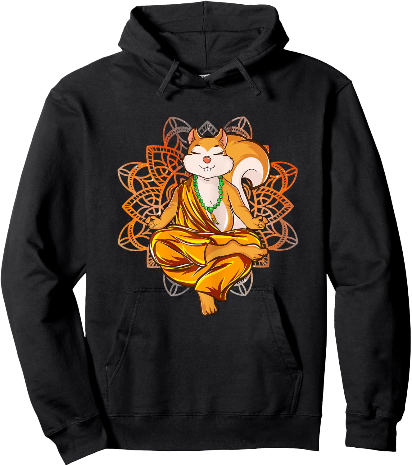 Squirrel Yoga Meditation Hoodie - Hoodie | Black