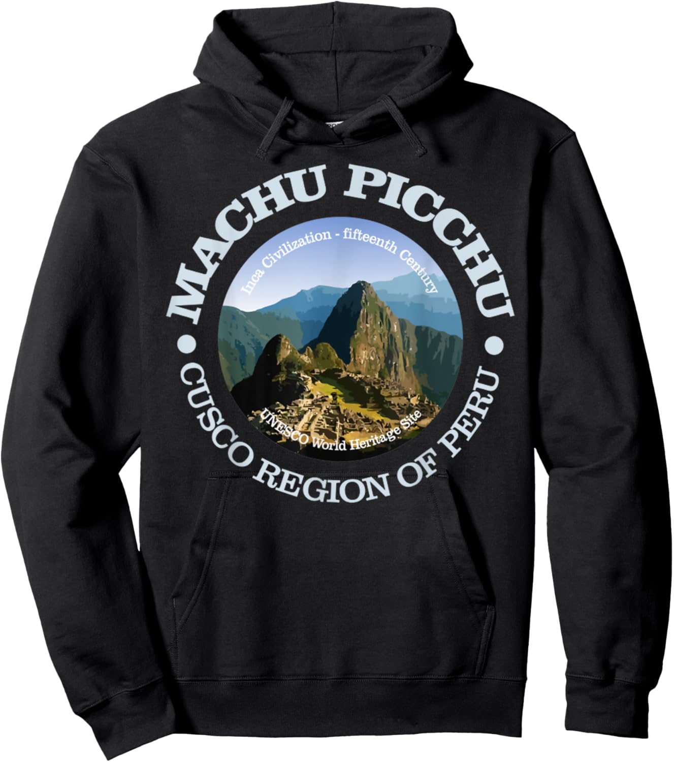 Machu Picchu Funny Macchu Picchu, Peru Mountains Hiking Hoodie - Hoodie | Black