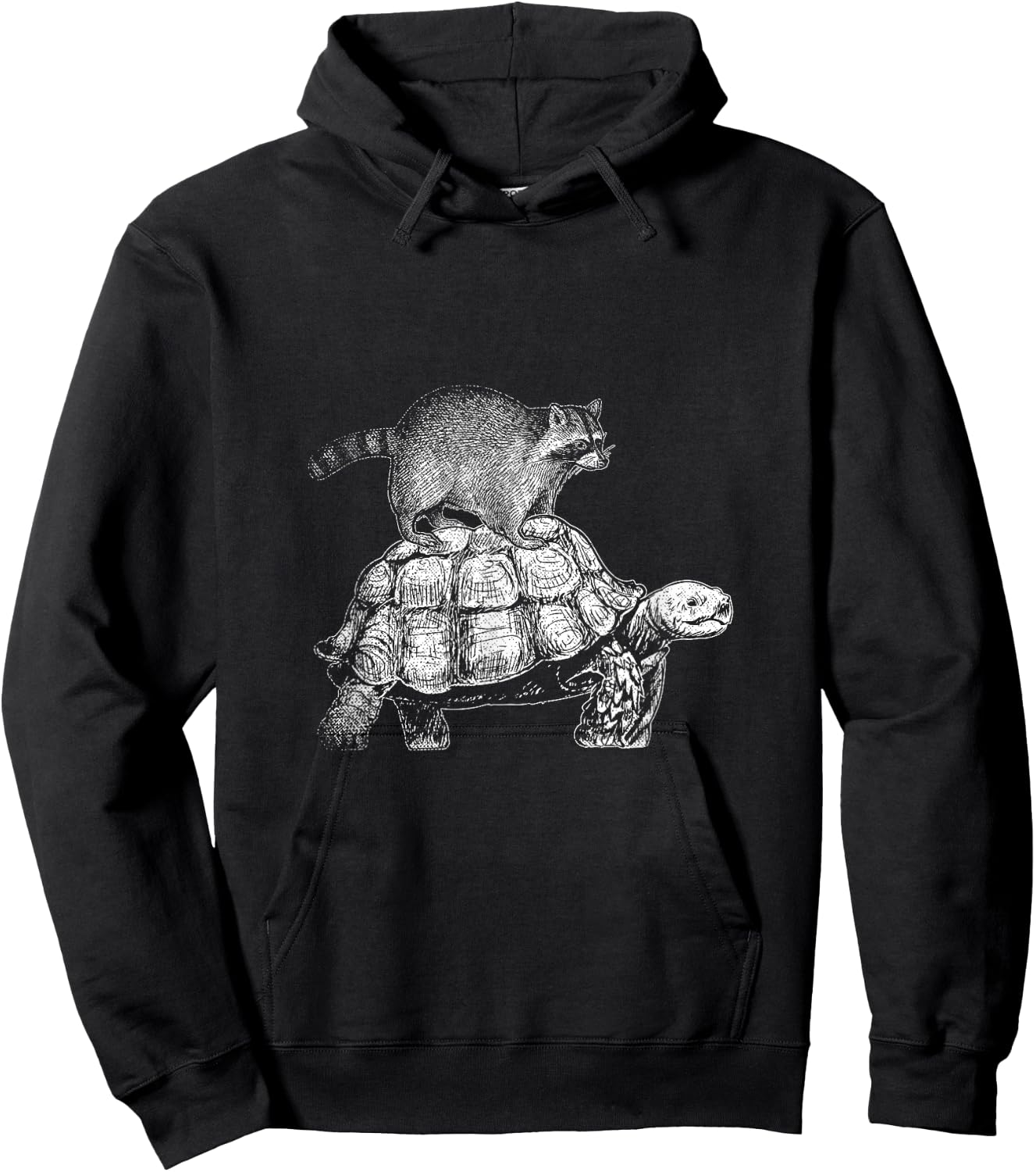 Turtle Trash Panda Racoon Hoodie - Hoodie | Black