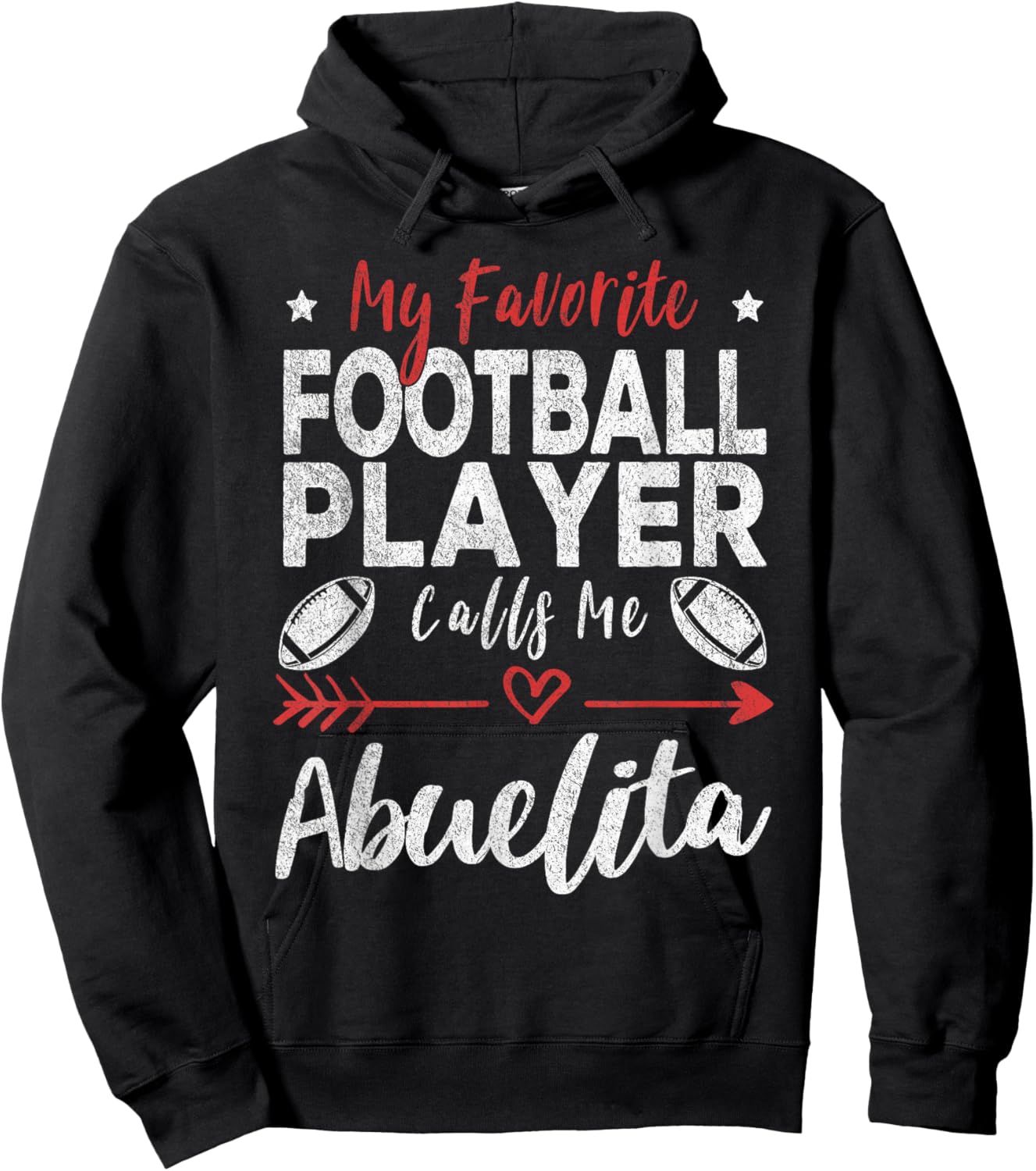 My Favorite Football Player Calls Me Abuelita Mexican Hoodie - Hoodie | Black