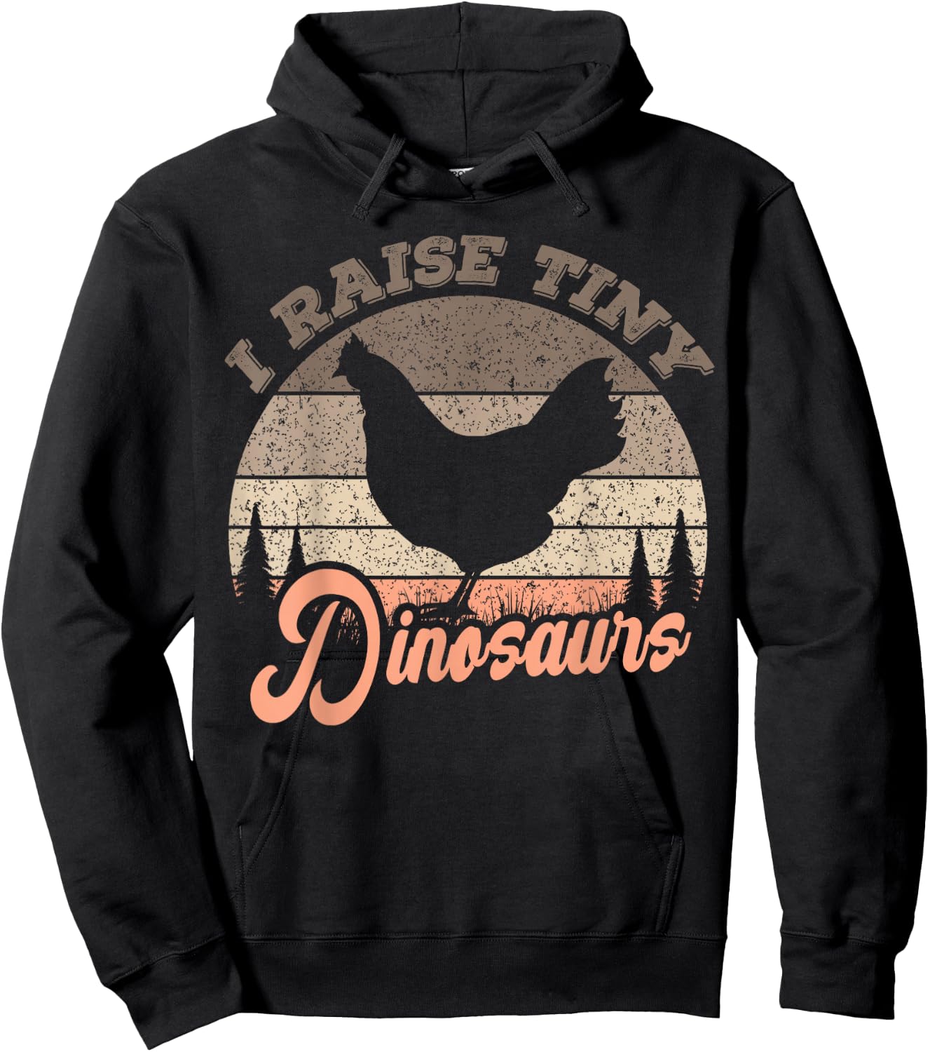 I Raise Tiny Dinosaurs, Chicken Lover Vintage Hoodie - Hoodie | Black