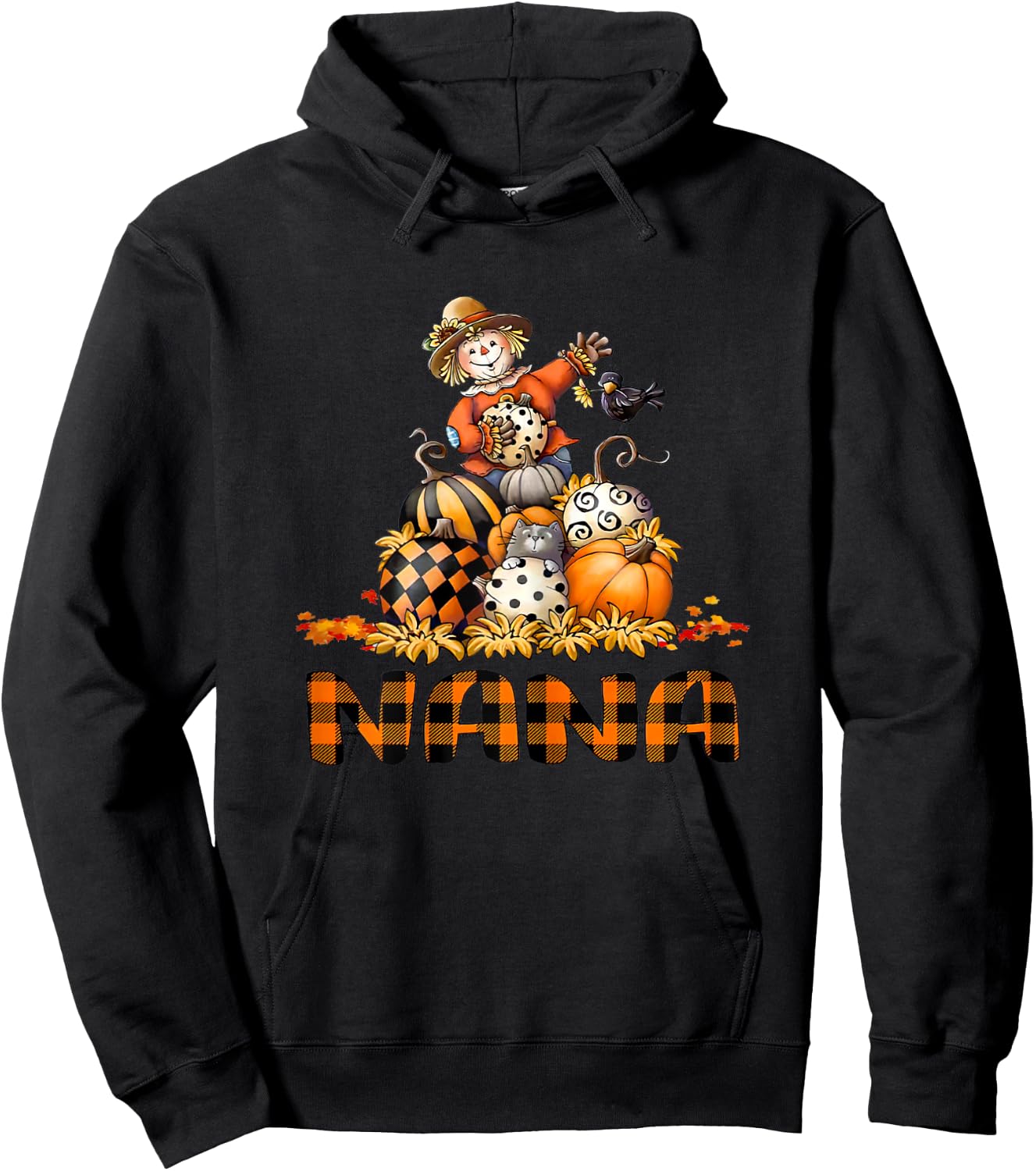 Fall Nana Pumpkin Halloween Hoodie - Hoodie | Black