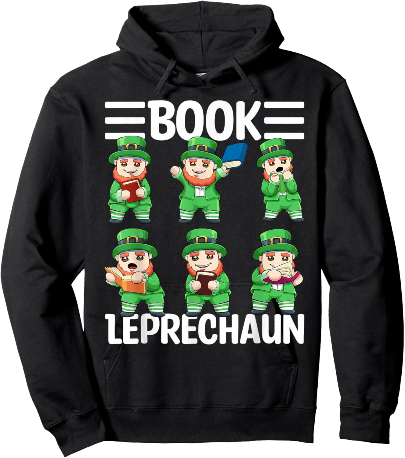 Book Leprechaun St. Patrick's Day Library Librarian Reading Hoodie - Hoodie | Black