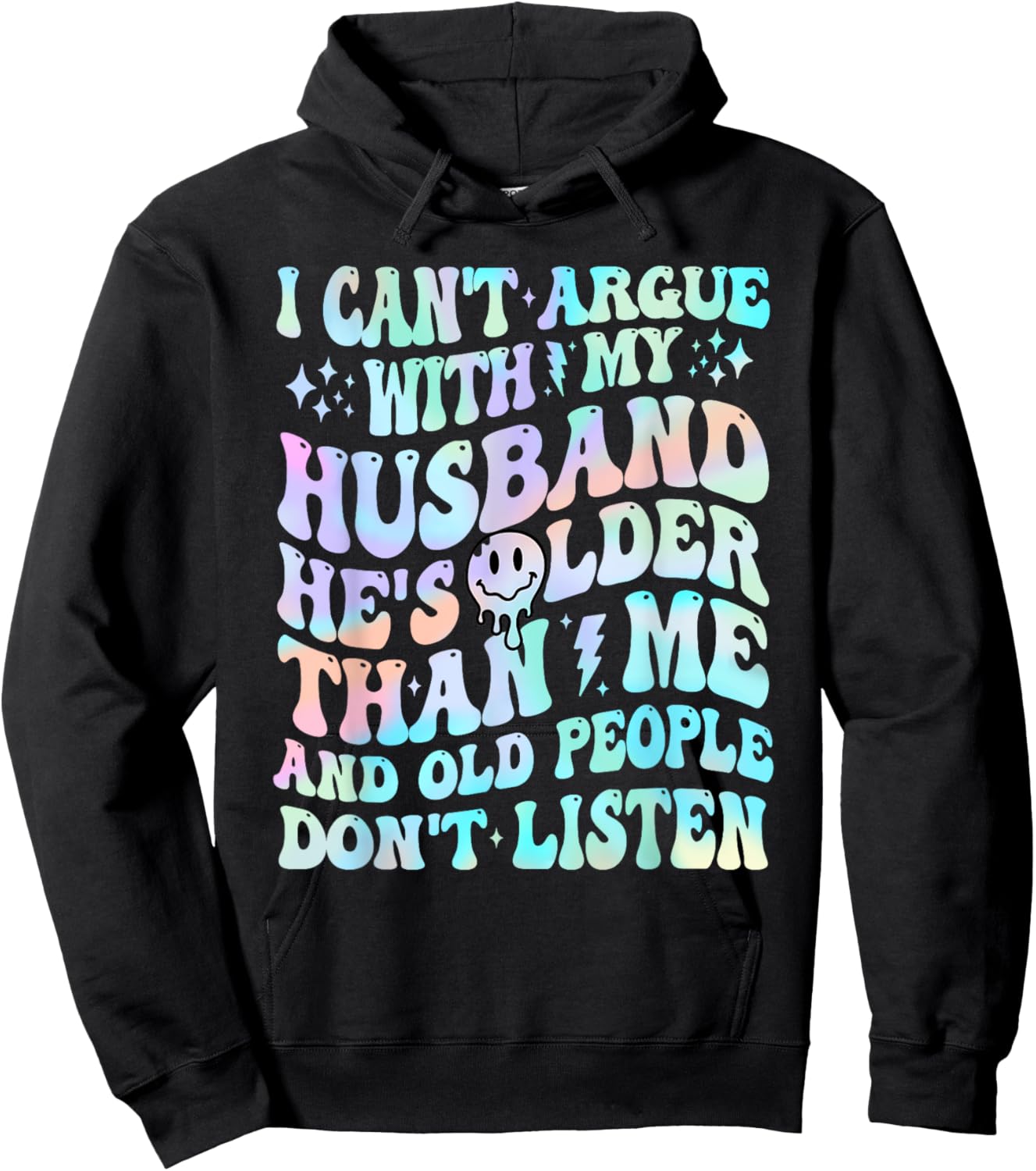 I Can't Argue With My Husband Funny Husband Wife Sarcastic Hoodie - Hoodie | Black