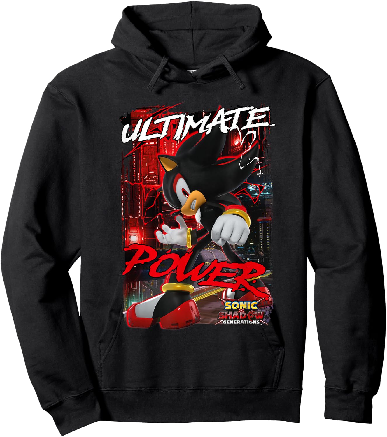 Sonic The Hedgehog Sonic X Shadow Generations Ultimate Power Hoodie - Hoodie | Black