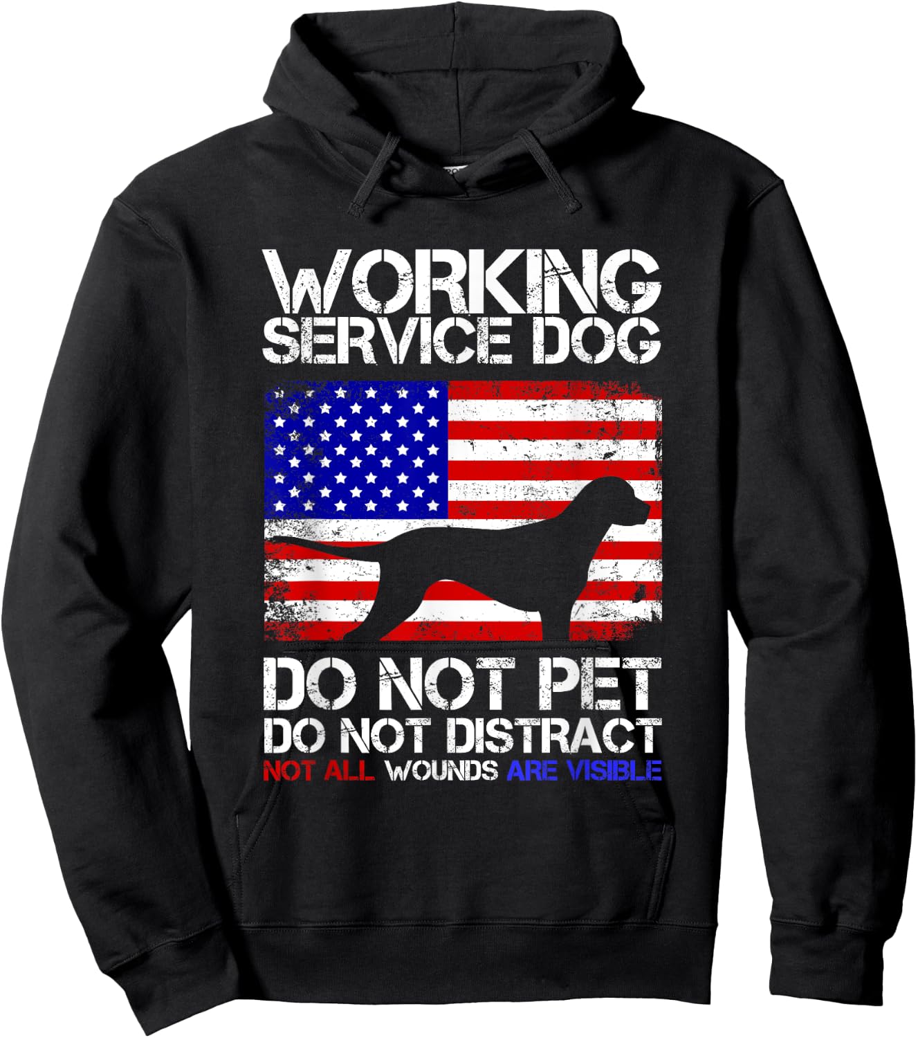 PTSD Veteran Dog Work Service Men Hoodie - Hoodie | Black