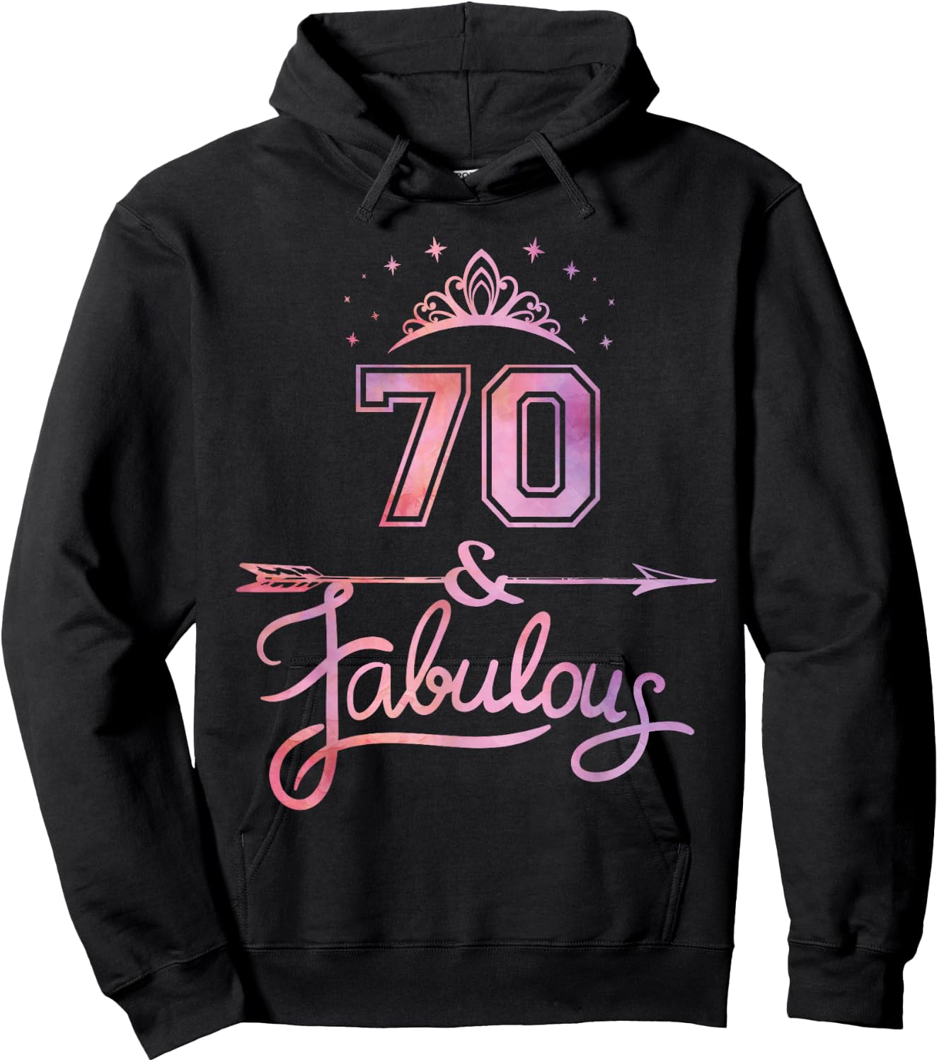 Women 70 Years Old And Fabulous Happy 70th Birthday Hoodie - Hoodie | Black