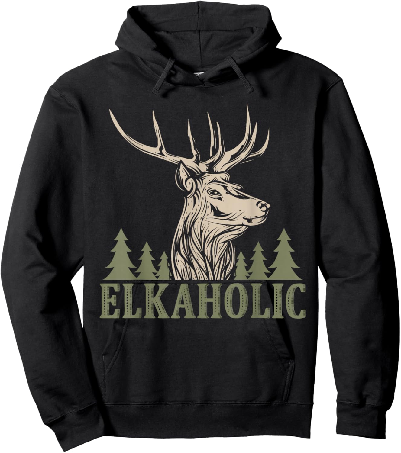 Hunting Elkaholic Hunters Funny Wilderness Hunting Lovers Hoodie - Hoodie | Black
