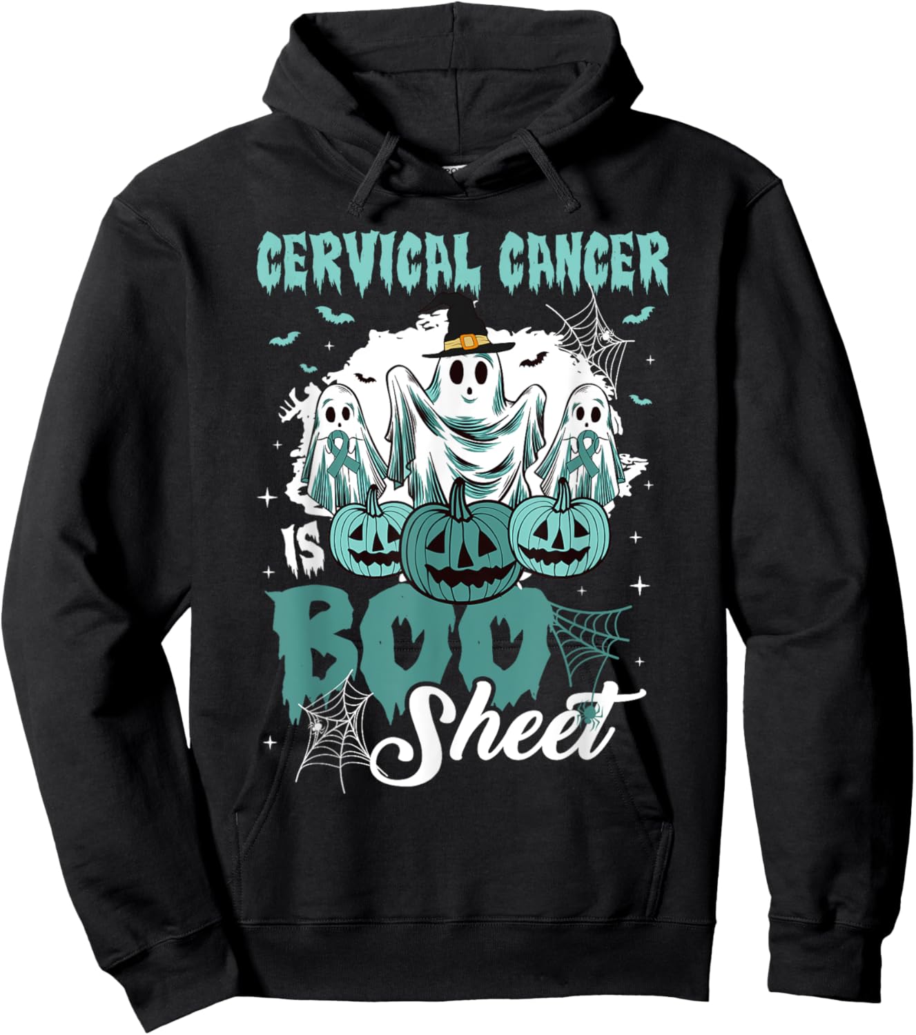 Cervical Cancer Is Boo Sheet Cervical Cancer Warrior Hoodie - Hoodie | Black