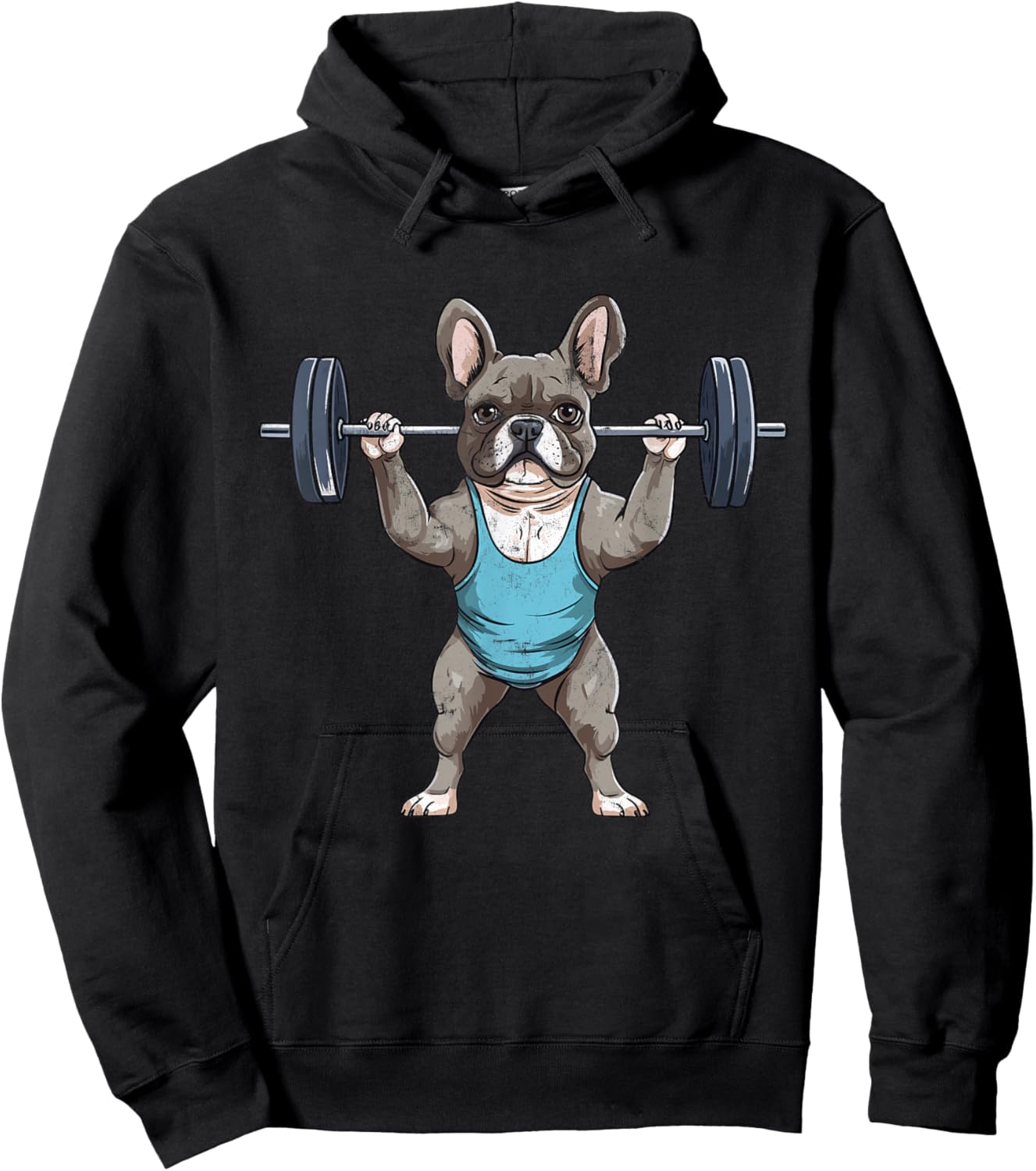 French Bulldog Weightlifting Frenchie Deadlift Fitness Gym Women Kids Hoodie - Hoodie | Black