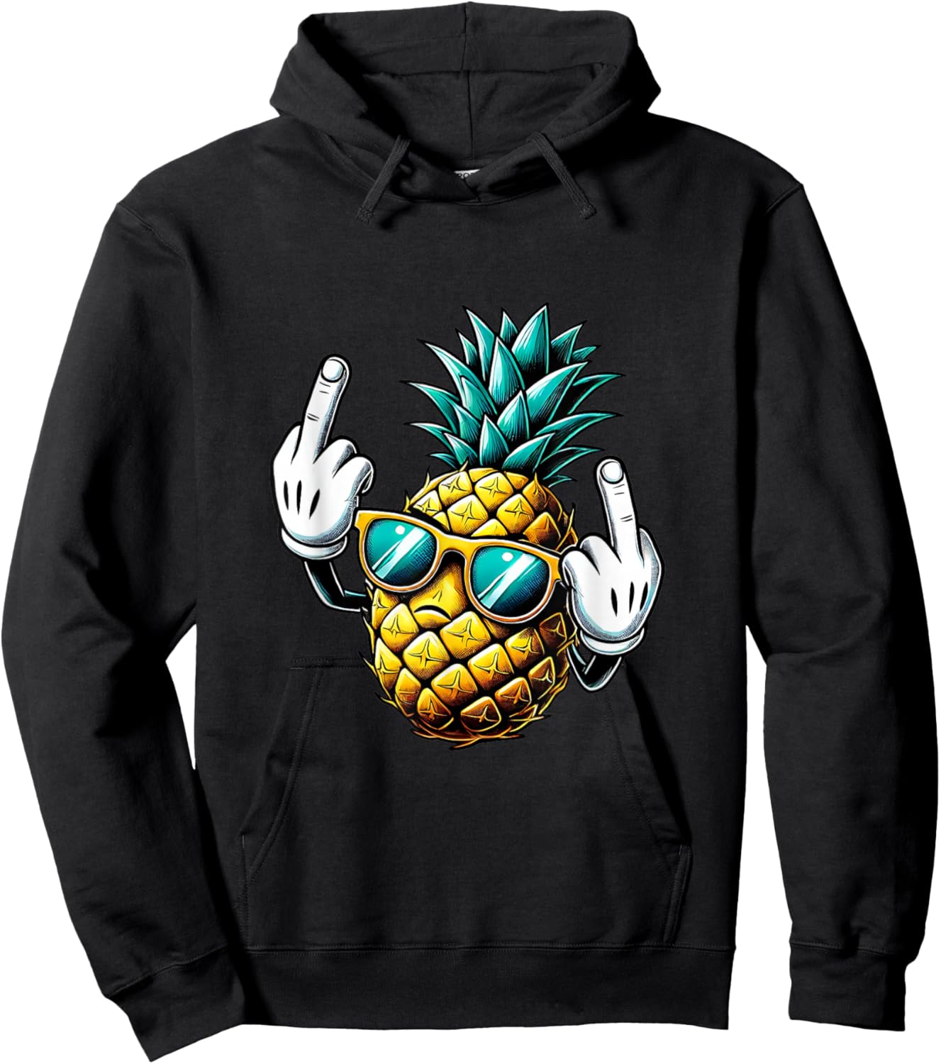 Funny pineapple fruit middle finger meme Hoodie - Hoodie | Black