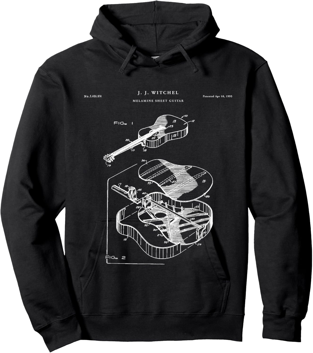 Martin Guitar Patent - Music Hoodie - Hoodie | Black
