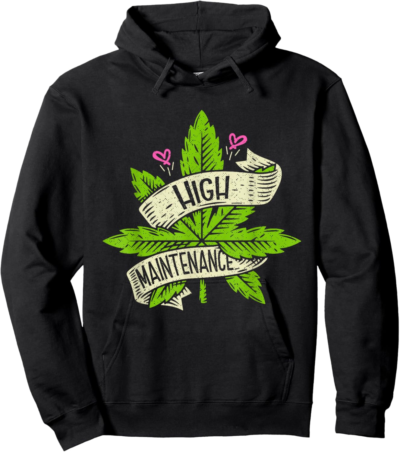 High Funny Weed Maintenance Cannabis 420 Day Marijuana Hoodie - Hoodie | Black