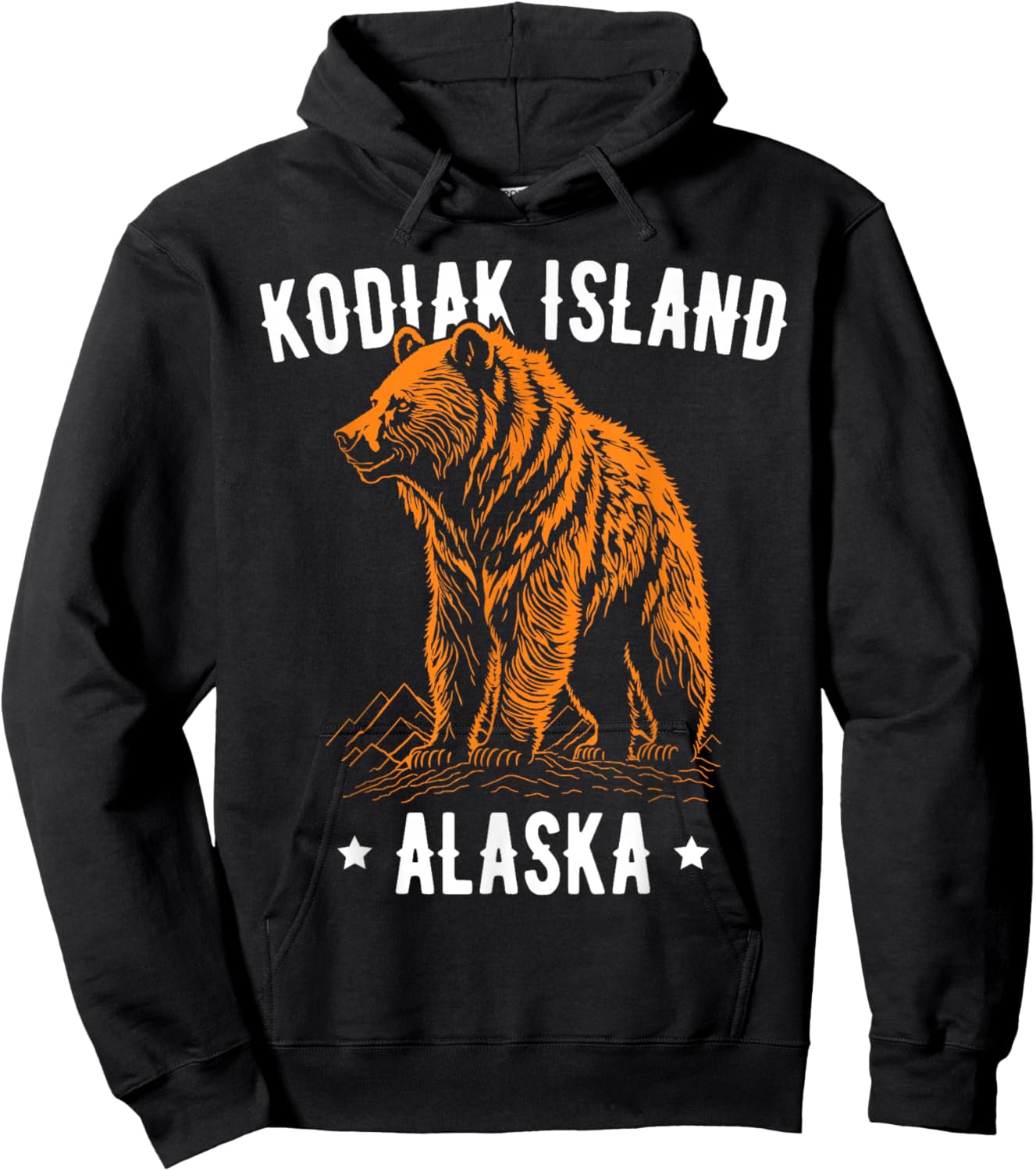 Kodiak Island Alaska USA Grizzly Bear Design Hoodie - Hoodie | Black