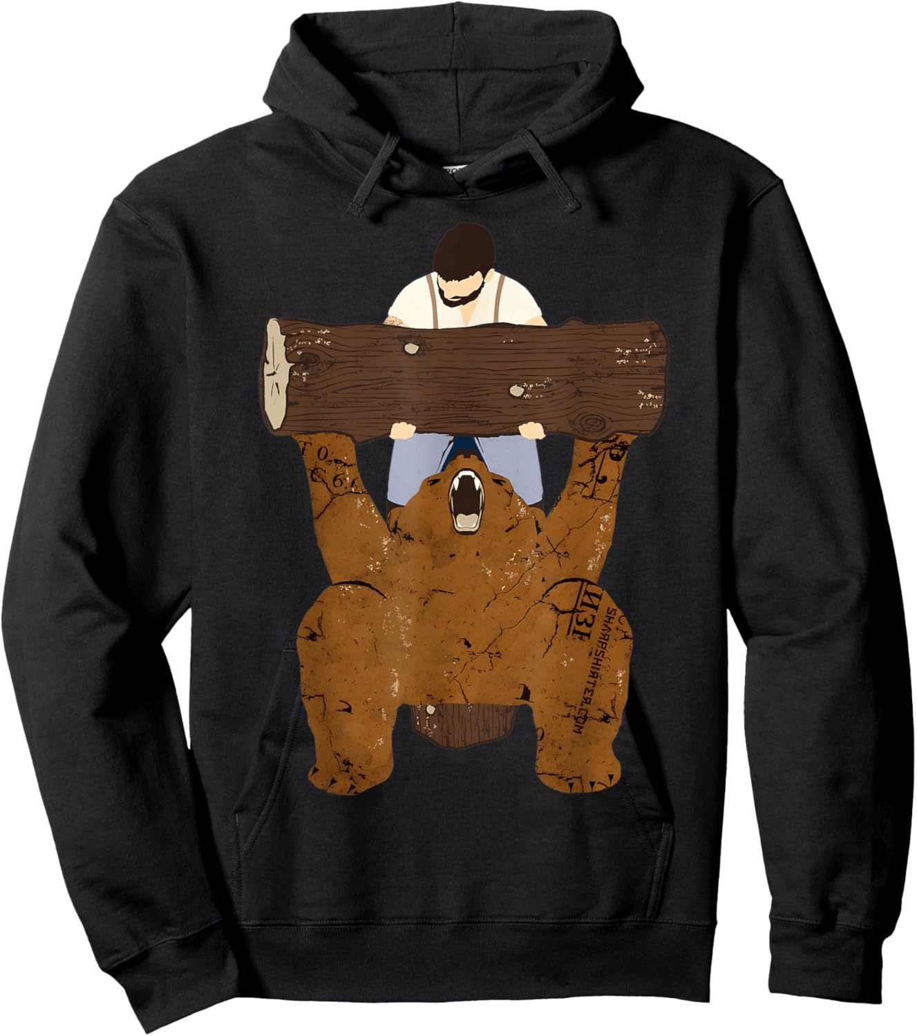 Bear and Man at the Gym Bear Spotting Hoodie - Hoodie | Black