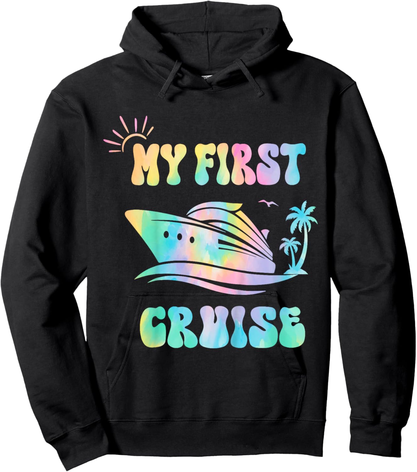 My First Cruise Toddler Rookie Travelers Girl, Boy Tie Dye Hoodie - Hoodie | Black