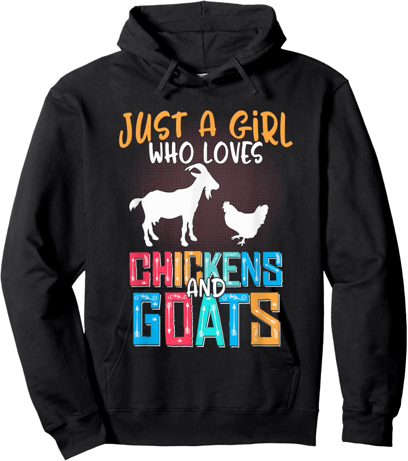 Just A Girl Who Loves Goats Chicken Lover Women Farmer Hoodie - Hoodie | Black