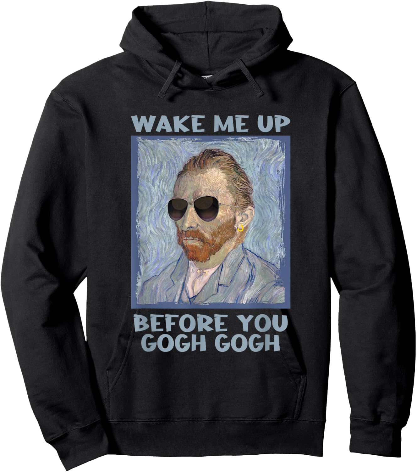 Artsy Van Gogh Meme Design for Artists Men Small Hoodie - Hoodie | Black