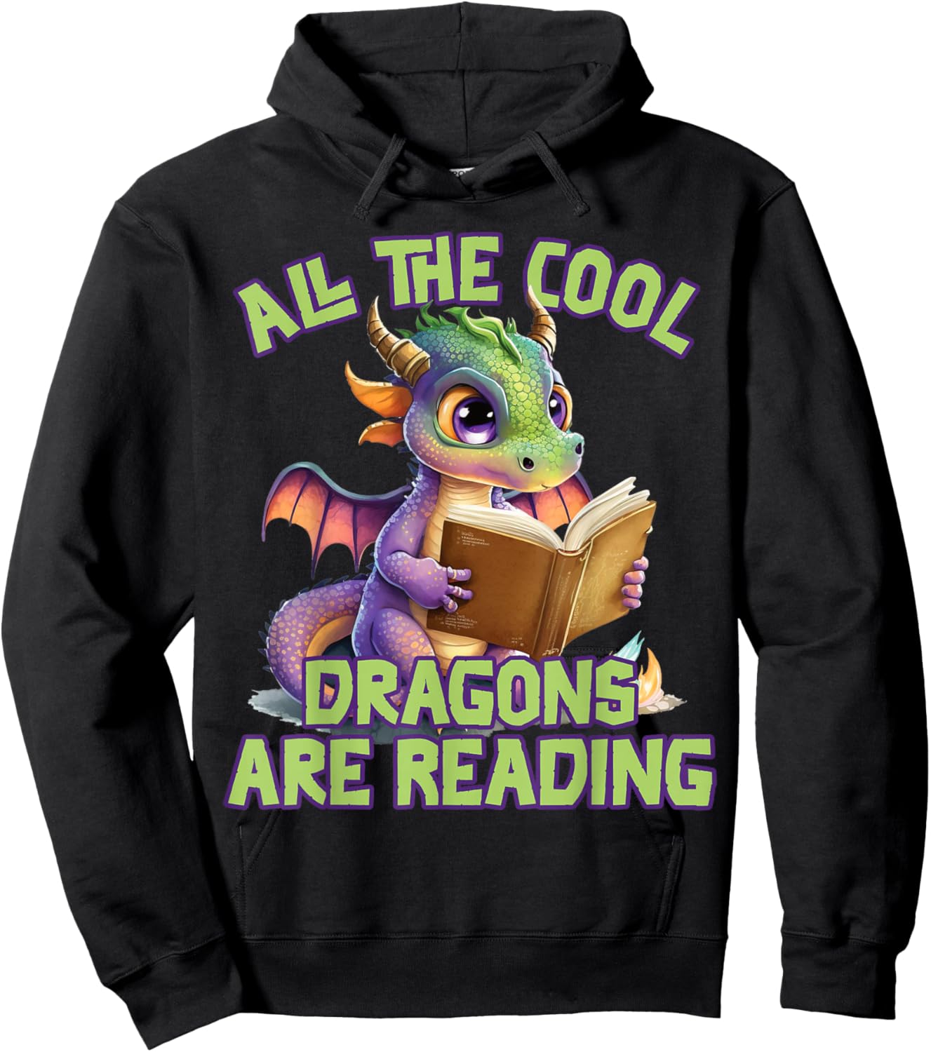 All The Cool Dragons Are Reading Dragon Teacher Hoodie - Hoodie | Black