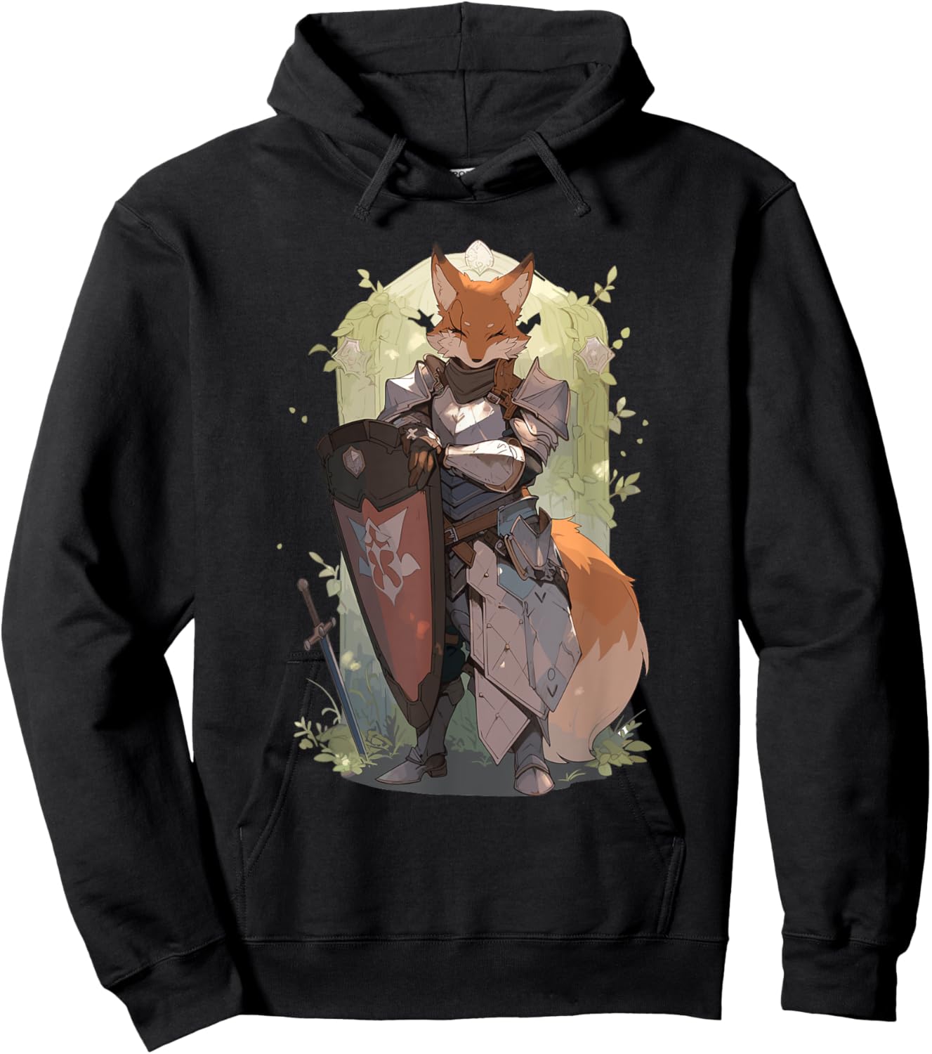 Fantasy Fox Paladin Hoodie - Hoodie | Black
