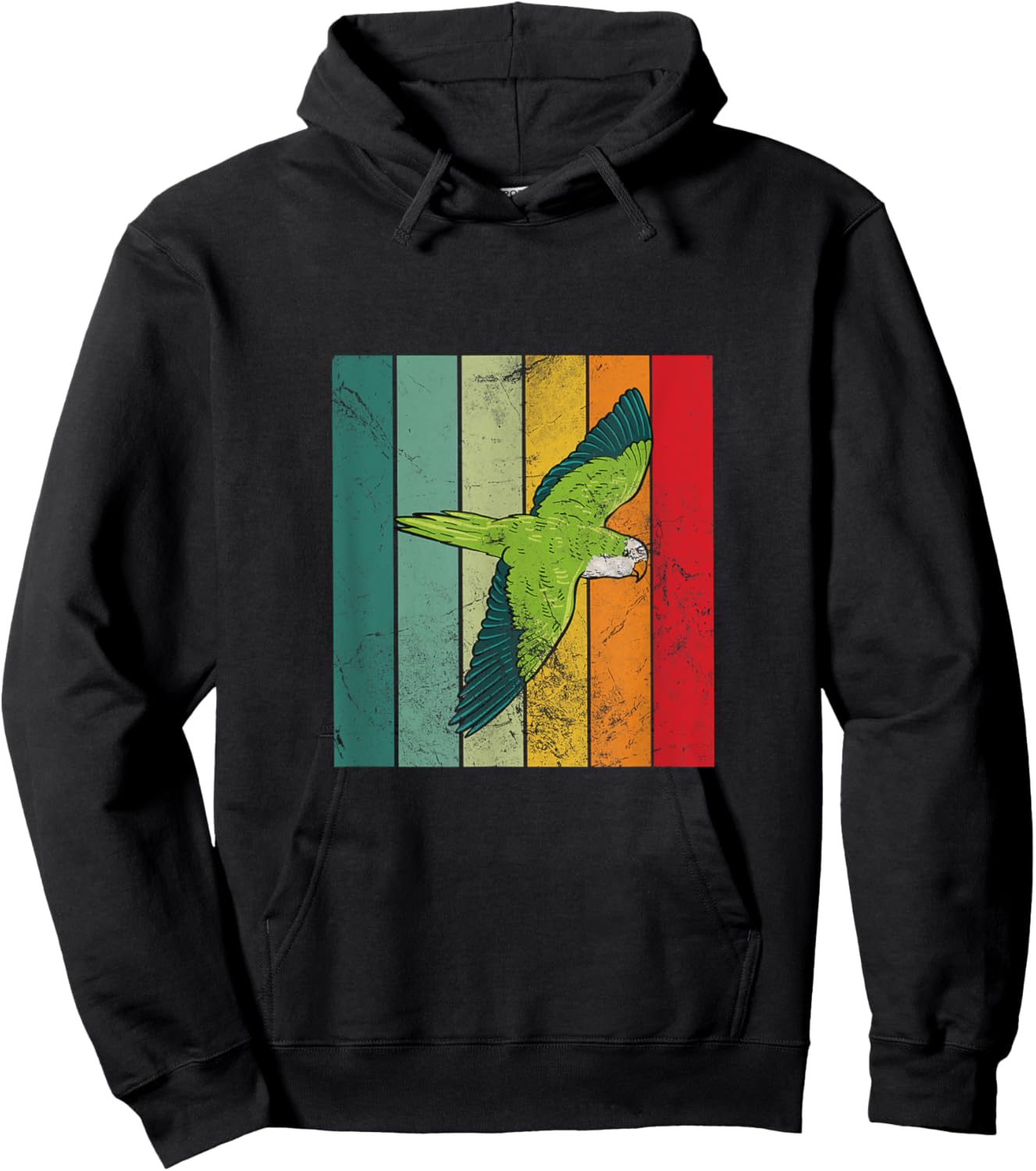 Quaker parrot retro Hoodie - Hoodie | Black