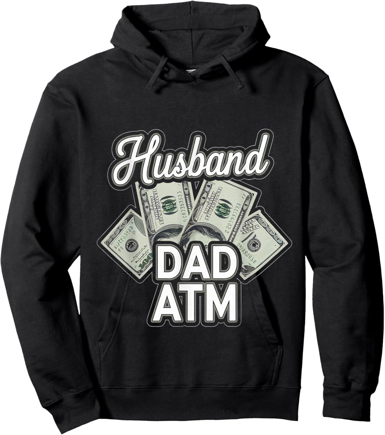 Husband Dad ATM Provider Fatherhood Hoodie - Hoodie | Black
