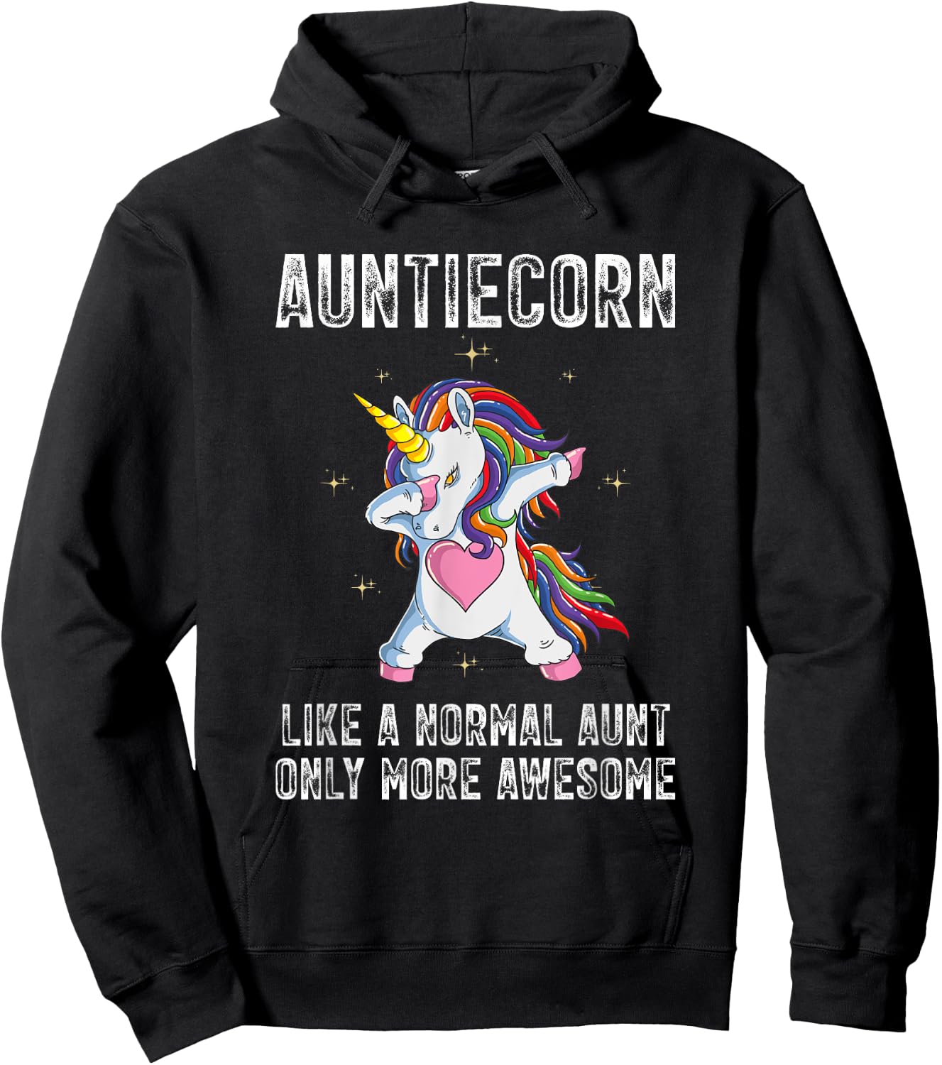Auntiecorn Dabbing Unicorn Mother's Day 2023 Auntie Awesome Hoodie - Hoodie | Black