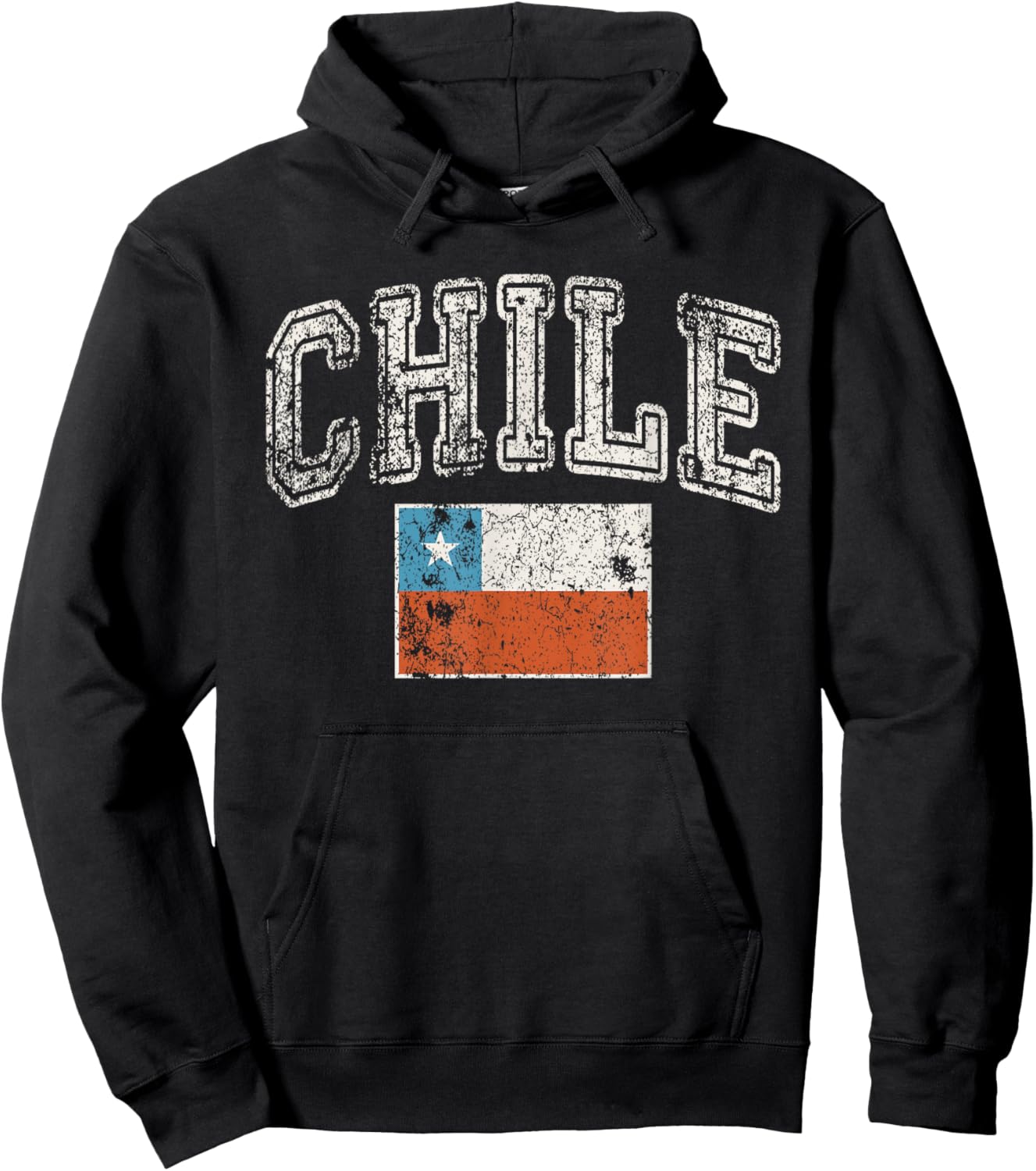 Vintage Retro Faded Chile Flag Chilean Pride Hoodie - Hoodie | Black