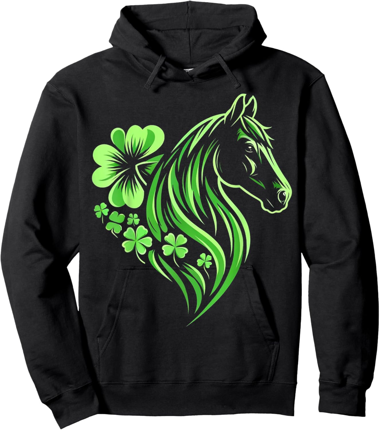 Horse Lover St Patrick's Day Hoodie - Hoodie | Black