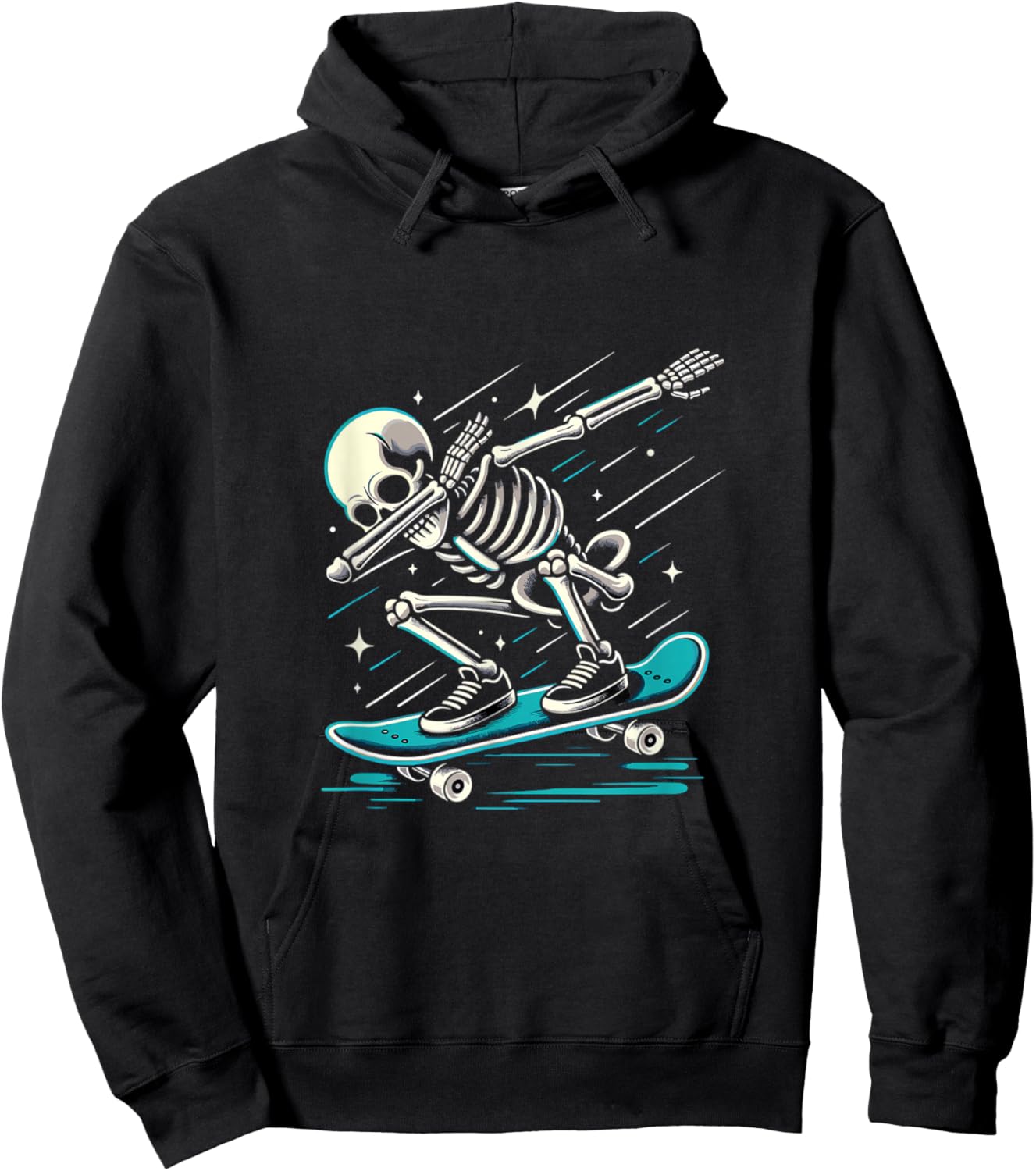 Dabbing Skeleton Skater skateboard lover Hoodie - Hoodie | Black