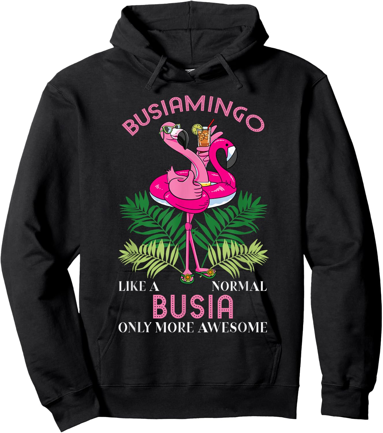 Busiamingo Busia Flamingo Lover Grandma Grandmother Hoodie - Hoodie | Black