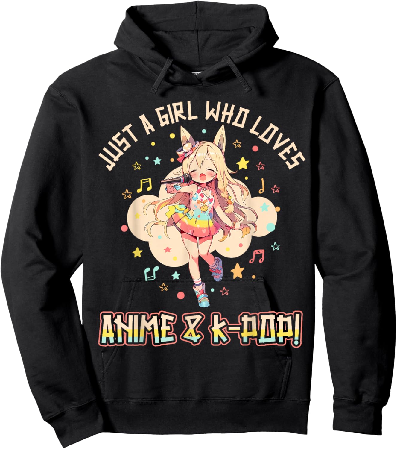 KPop Korean PopMusic Just a Girl who loves Anime and K-Pop Hoodie - Hoodie | Black