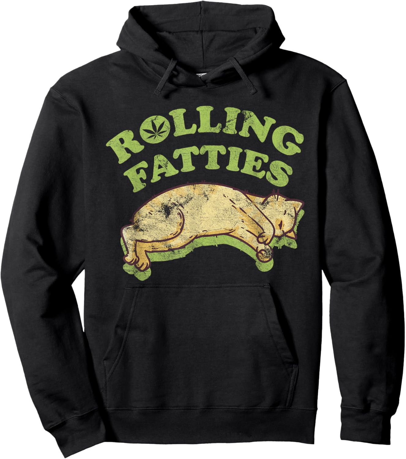 Rolling Fatties Adorable Cat Feline Weed Kitten Women Hoodie - Hoodie | Black