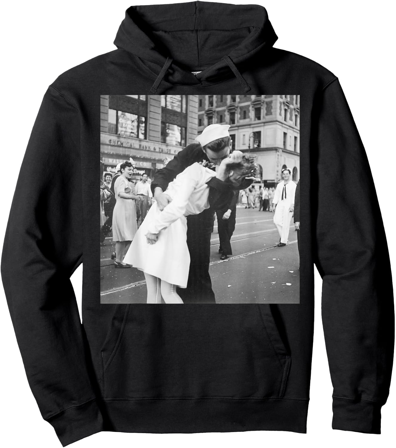 The Kiss V-J Day in Times Square Patriotic Graphic Hoodie - Hoodie | Black