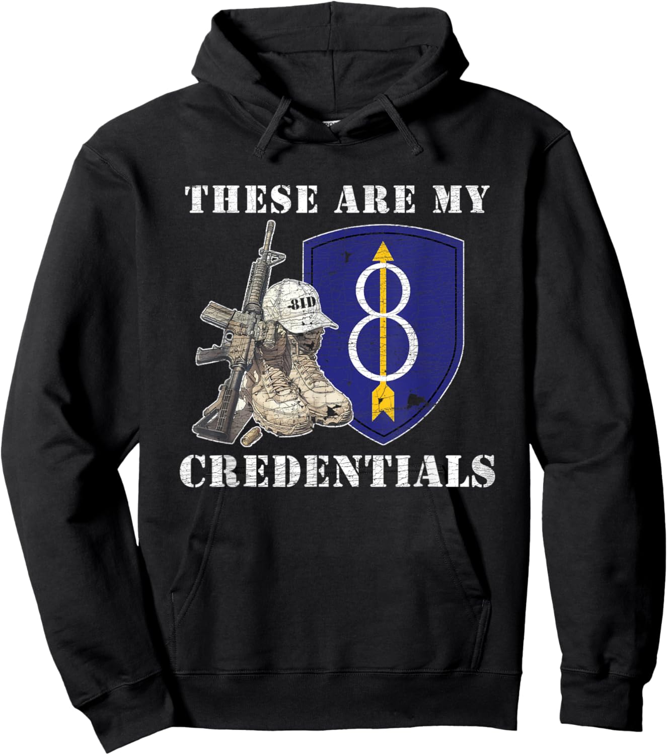 8th Infantry Division 8th ID Golden Arrow Division Gifts Hoodie - Hoodie | Black