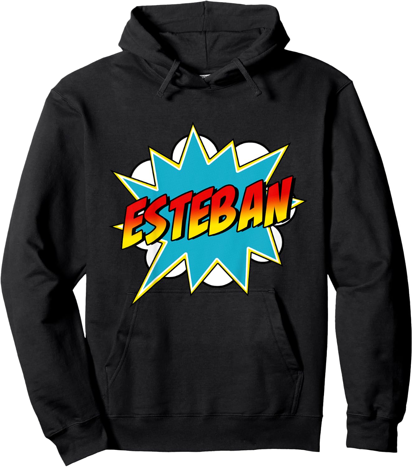 Kids Boys Esteban Name Superhero Comic Book Hoodie - Hoodie | Black