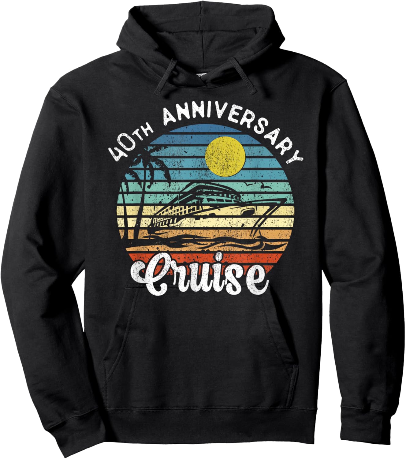 40th Wedding Anniversary Cruise Romantic Anniversaries Hoodie - Hoodie | Black