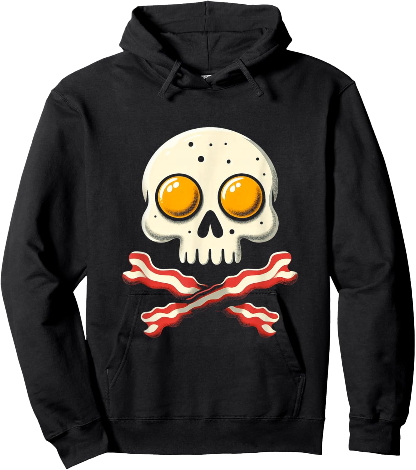 Breakfast Eggs Skull - Bacon & Egg Crossbones Hoodie - Hoodie | Black
