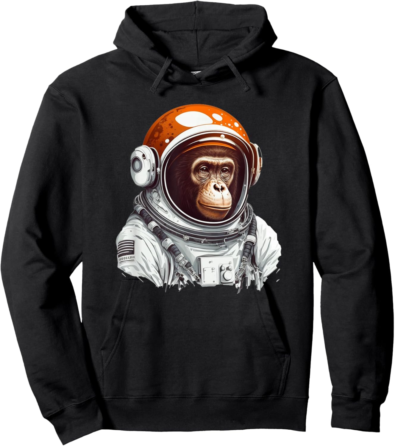 Space Vintage Travel Astronaut Monkey Astronaut Hoodie - Hoodie | Black