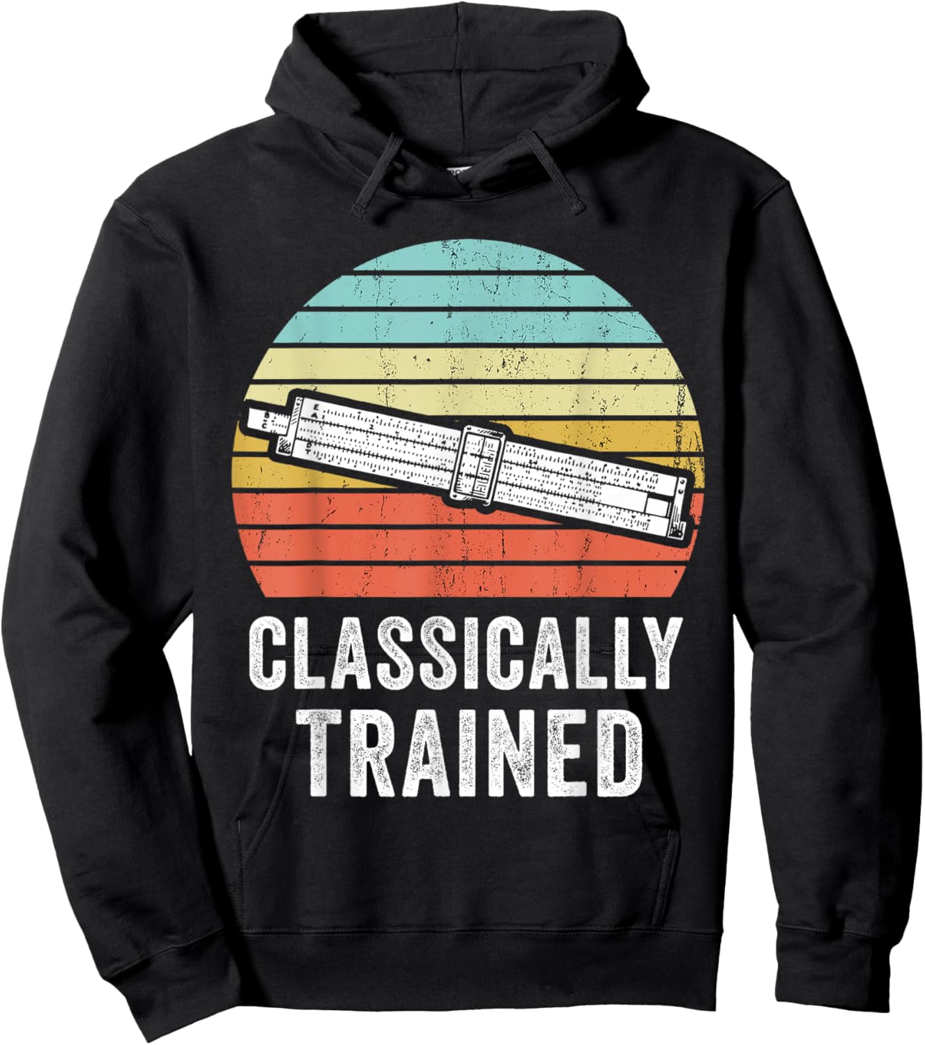 Classically Trained Slide Rule Mechanical Analog Calculator Hoodie - Hoodie | Black
