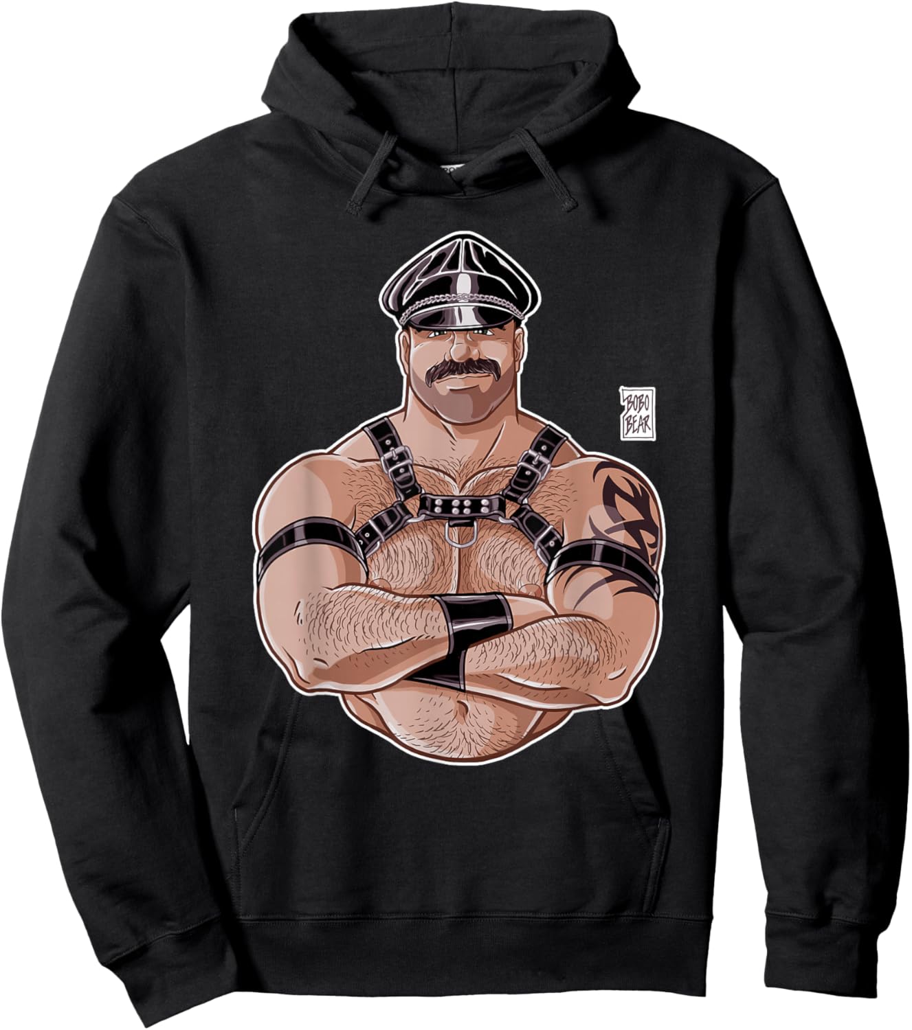 Bobo Bear - Leather Daddy - Full Colour Version Hoodie - Hoodie | Black