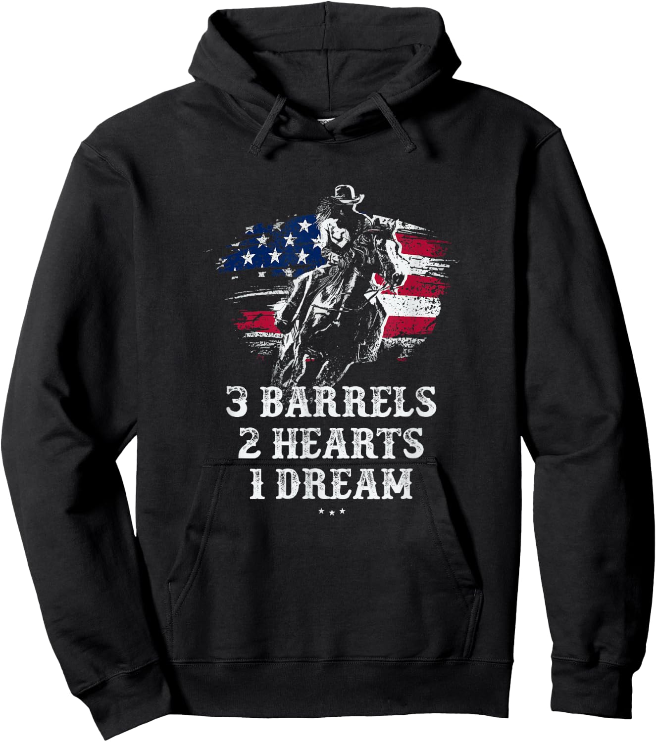 Barrel Racing - 3 Barrels 2 Hearts 1 Dream - Riding Gifts Hoodie - Hoodie | Black